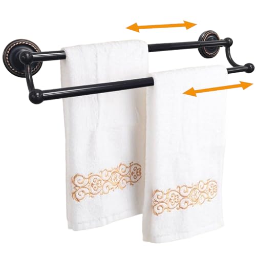 Double Towel Bar, Antique Brass Towel Racks for Bathroom Wall