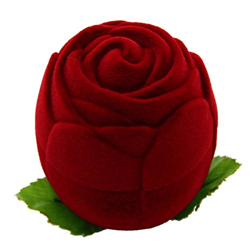 Mochiglory Rose Ring Box Valentine's Day Wedding Birthday Engagement Jewelry Storage Gift Box