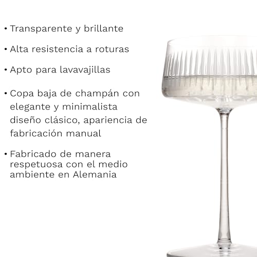 Copas de Champán Coupe Stölzle Lausitz SOHO Set de 6 de Cristal 275ml 4