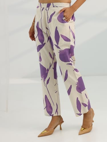 Image of Libas Womens Printed Cotton Straight Kurta With Trousers | daily wear suit