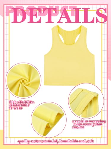Image of Geyoga 6 Pieces Girls Dance Tank Top Racerback Crop Top Sleeveless Dance Outfit for Ballet Hip Hop Athletic Wear