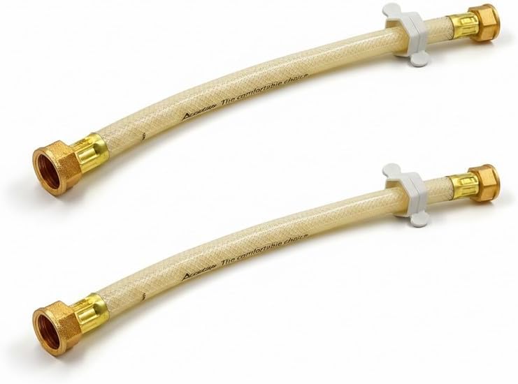 Acetap Brass Nut Hot Water Connection Pipe for Geyser, Wash basin, Bathroom, and Various Appliances Multi-purpose Hose Pipe (12 Inch, Pack of 2 Pcs)