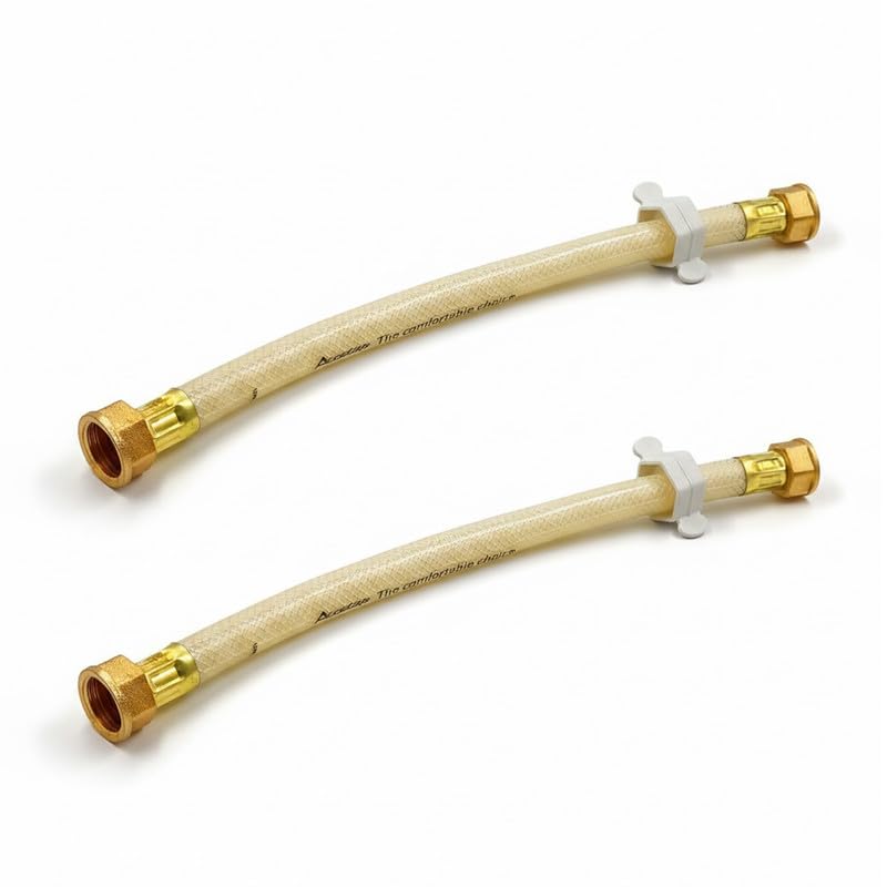 Acetap Brass Nut Hot Water Connection Pipe for Geyser, Wash basin, Bathroom, and Various Appliances Multi-purpose Hose Pipe (12 Inch, Pack of 2 Pcs)-image-3