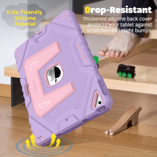 Image of Fintie Kid-Friendly Case for iPad 9th / 8th / 7th Generation 10.2 Inch | Fully-Body Rugged Heavy Duty Shockproof Cover, Portrait & Landscape Viewing, Built-in Kickstand, for Girls /Boys, Purple