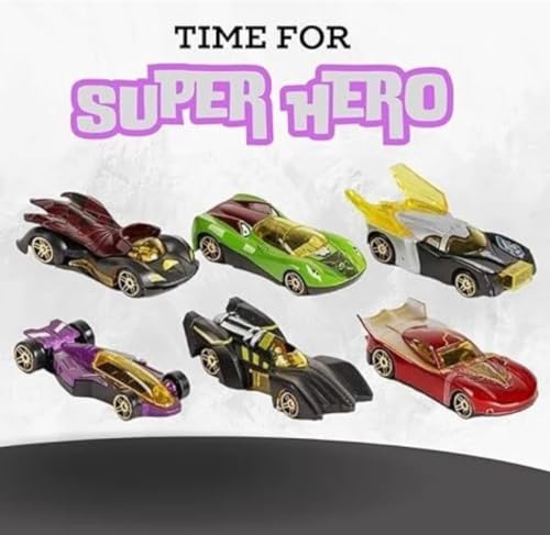 Image of Galaxy Hi-Tech Super Hero Metal Cars 6 Pcs Vehicles, Racing Cars Play Set for Toddlers,Boys Die-Cast Car Set, Cake Decorations Topper Birthday Gift Movie Vehicle Small Racing Car for Kids