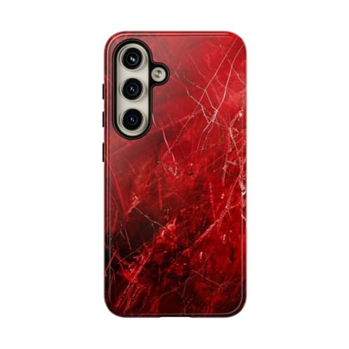 Coque Samsung S24 marbre rouge brillante antichoc et anti-rayures