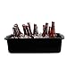 Hokky Barreños Plastico Rectangular 4 Paquetes, Cubetas Plastico Almacenaje Pequeño, Blanco Negro