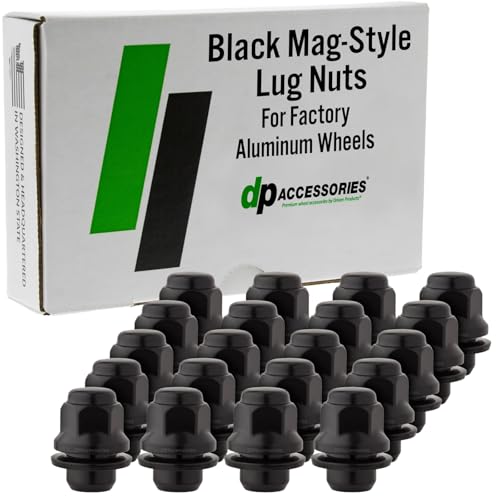Image of DPAccessories Lug Nuts Compatible with 2010-2015 Lexus RX350 | Black OEM Style | Factory Aluminum Wheels Only | Set of 20 Wheel Nuts | DLRX3503F-BK /1