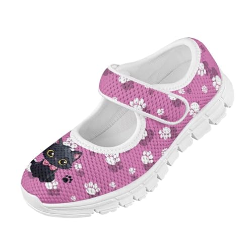 JoyLamoria Little Girls Mary Jane Shoes Cute Cat Dress Shoes for Toddler Girls Ballet Flats Party School Uniform Shoes3