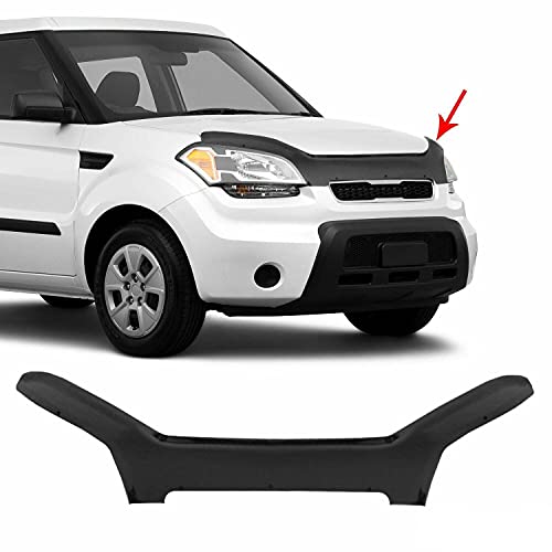 Omac Front Bug Deflector For Kia Soul 2009 To 2013, Hood Protector, All Weather, Black #TOP22