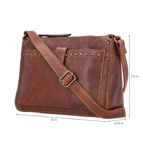 Anti-Theft Leah Buffalo Leather Sling Crossbody Handbag with Locking Zippers2