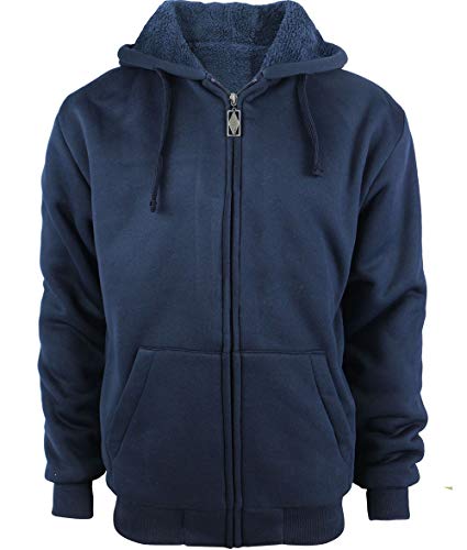Image of Yasumond Hoodies for Men Zipper Fleece Sweatshirt Heavy Sherpa Lined Hooded Warm Winter Coats Big Tall