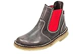 Duckfeet Roskilde Unisex Leather Chelsea Boot - Slate/Red - 42 M EU