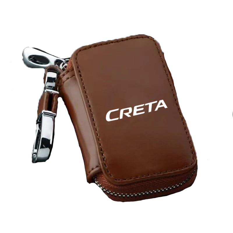 JKIOHG Funda para Llaves de Coche para Creta, Ajuste Universal Estuches de Llave Protege del Polvo Agua Golpes Estuche para Llaves,B Brown