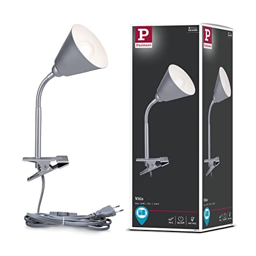Paulmann 95432 Klemmleuchte Vitis mit Flexarm rund max. 20 Watt Lampe Schnurschalter Grau Metall, Kunststoff E14 ohne Leuchtmittel Paulmann 95432 Klemmleuchte Vitis mit Flexarm rund max. 20 Watt Lampe Schnurschalter Grau Metall, Kunststoff E14 ohne Leuchtmittel