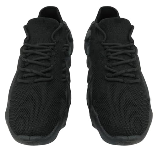 Parisex Mens Walking Sneakers Road Running Shoes Knitted Breathable Cross Trainer Shoes Individual Non-Slip 450 Gym Jojjing Shoes for Men Black2