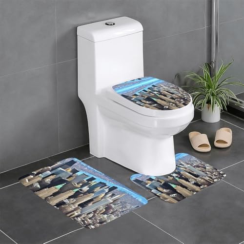 Tapis de salle de bain imprimés New York set de 3 pièces de sol - 2