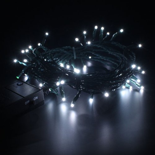 Christmas Direct Indoor Battery Operated Fairy Lights Ice White Green Cable 10m 100 bulbs Static โ image 1