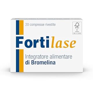 Fortilase, 20 Compresse, Integratore Alimentare di Bromelina, Anticellulite e Antinfiammatorio, Stimola Linfodrenaggio