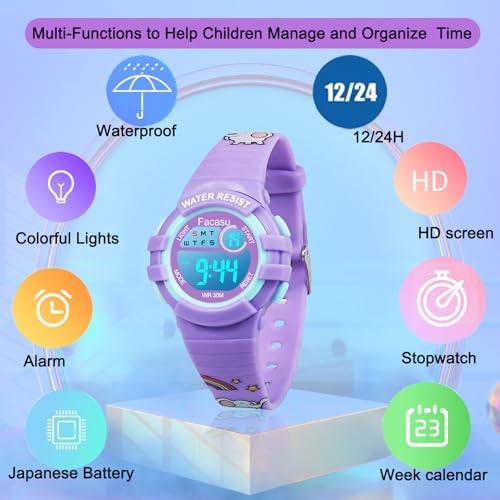 Image of Kids Digital Watch for Girls Boys,Children's Waterproof Colorful Light UP Outdoor Sport Watch with Stopwatch Alarm-Kids Gifts for Girls Boys