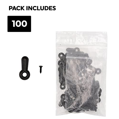 Image of Picture Frame Backing Clips Brass 3 /4 inch with Screws Small Size 100 Pack - Retaining Clips for Picture Frames - Ridge Turnbuttons 100 Tabs and 100 Screws