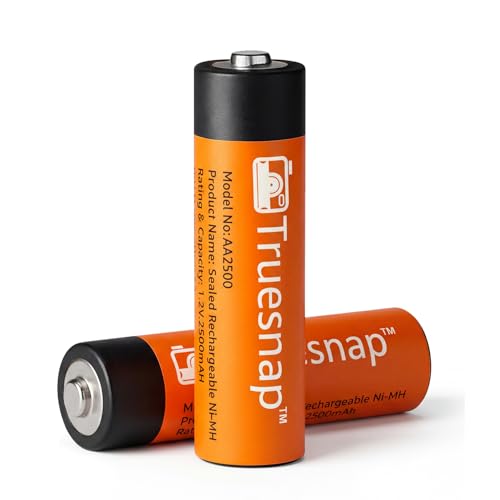 Image of Truesnap AA 2500mAh Rechargeable Batteries by TechMaven | Ni-MH 1.2V | Long Lasting Power | High Capacity AA Cells for Cameras, Game Controllers, Remotes, Toys & Wireless Devices | Pack of 2