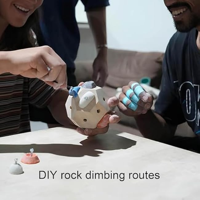 2 Pcs Handcrafted Boulder Blocks,Build Strength and Precision, Finger Training Tool for Climbers, 3D Climbing Ball, Anywhere to Simulate Rock Climbing, Gift for Mountain Rock Climbers