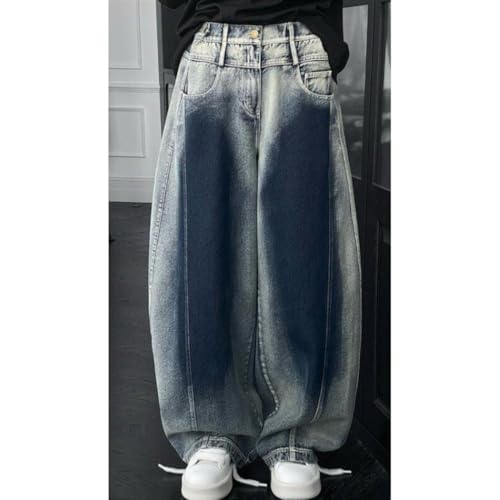 HZCX FASHION Mens Womens Streetwear Y2K Baggy Hip Hop Jeans Wide Leg Washed Denim Pants Skateboard Pants Blade Trousers2