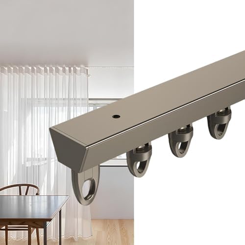 Heavy Duty 270cm Wall-Mounted Curtain Track System - Quiet-Glide Rollers, Ideal for Room Dividers in Living Room, Bathroom & Hospital (Champagne Color)