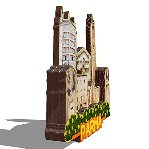 Imán decorativo de madera Parma Italy 3D miniatura 2