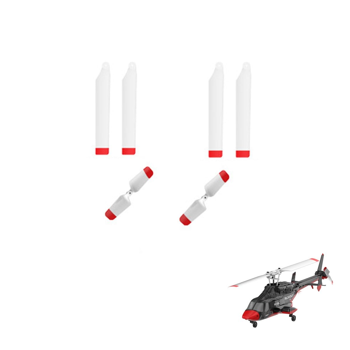 WDDSPSH 2 Pairs of Main Rotor Blades for RC Helicopter C138 C190 C189 C186 C032 C123 C129 V2 K127 K170 (A61)