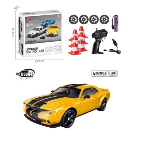 Image of Nitro Dodge Remote Control Car | 20Kmph, 2.4Ghz | Rc Drifting Car, Rc Car, 4 Wheel Drive, Boost Mode, Long Range Remote, Hard Plastic Top with LED Head Light (Yellow)