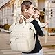 RAINSMORE Baby Wickelrucksack Groß mit Mobiler Wickelauflage Multifunktions Wickeltasche Kinderwagen Rucksack Wasserabweisend Babytasche Diaper Bag für Mama und Papa Weiß