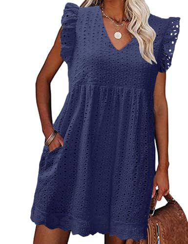 【Materiale】: Vestiti estivi donna corto è realizzato in cotone al 100%. Il cotone di alta qualità è leggero e sicuro per la pelle. Ti darà una sensazione di comfort e morbidezza in ogni momento.