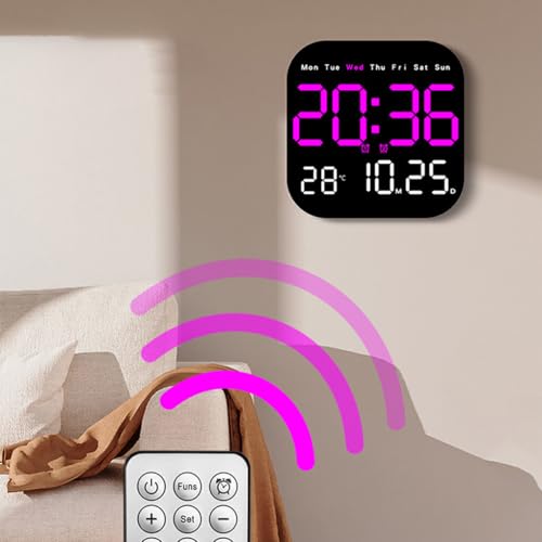 Horloge LED Bleue Télécommandée : Lisibilité Maximale pour Senior - 7
