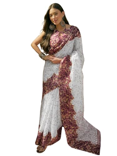 Image of SIRIL Women's Cotton Printed Saree With Unstitched Blouse Piece