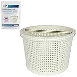 REVA POOL RV22110 Replaces Baker Hydro Skimmer Basket OEM Part 51B1026, B‑136 & V50‑105 – Made in USA with Brass Handle & Weighted Bottom – Protects Pump & Reduces Clogs