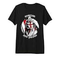 Proud English Knight Saint George. Proud to be English, from England, this design has a knight with the Saint Georges flag, red and white cross This premium t-shirt is made of 100% organic ring spun combed cotton. Unisex t-shirt with superior cotton ...