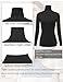 Ekouaer Women's Turtleneck Long Sleeve Shirts Slim Fit Thermal Underwear Tops Lightweight Pullover Tees Black L