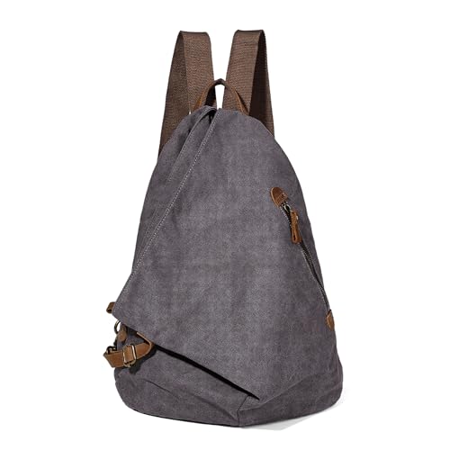 Image of KL928 Canvas Vintage Backpack - Large Casual Daypack Outdoor Travel Rucksack Hiking Backpacks for Men Women
