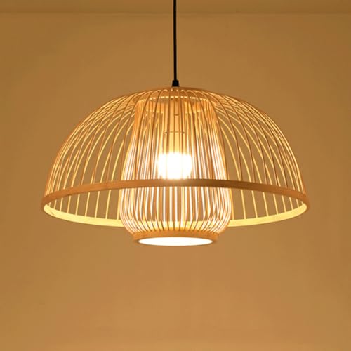Lámparas de techo vintage de bambú tejidas a mano para evitar luces deslumbrantes