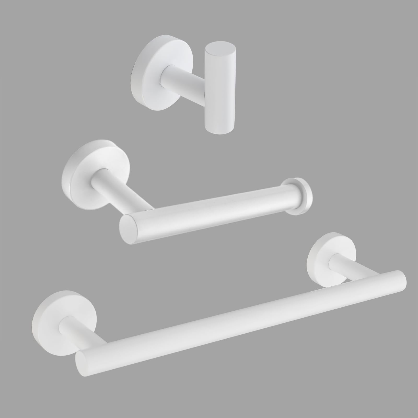 Accessoires de salle de bain en acier inoxydable blanc pour une finition haut de gamme