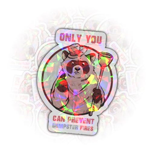 Calcomanías transparentes con texto Only You Can Prevent Dumpster Fires para contenedor 2