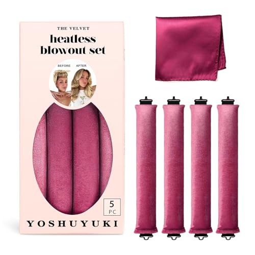 YOSHUYUKI Grande - Rizos sin calor durante la noche sin calor, rizadores de pelo para dormir, rulos grandes de espuma jumbo para cabello largo y corto, juego de varillas rizadoras sin calor con