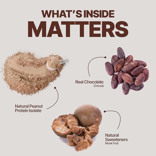 Image of SparkFusion Natural Peanut Protein Isolate - 10 Pck- 25g Protein, 5g BCAA, Zero Sugar, Gut-Friendly, Vegan, Lab-Tested, No Artificial Additives (370g (Pack of 10), Rich Chocolate)