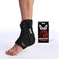 Venom Neoprene Ankle Brace Lace Up Support - Adjustable Stabilizers & Elastic Compression for Sprained Foot, Tendonitis, Basketball, Volleyball, Soccer, MMA, Athletics, Running, Sports, Men, Women (M)