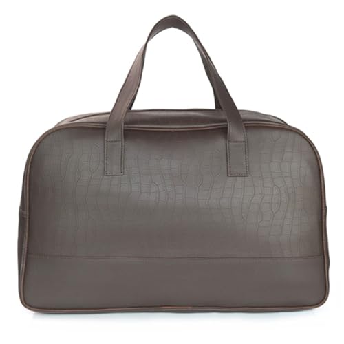 Image of Nautica Unisex 25L PU Duffle Bag for Travel | Stylish Leatherette Cabin Luggage with Smooth Zippers | Compact, Comfortable & Spacious for Weekend Trips, Gym & Everyday Use | Brown