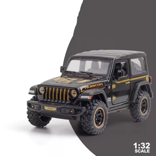 Image of 1:32 Alloy Model Car Compatible for Wrangler Rubicon Style, Diecast Pull Back Toy Car with Light & Sound for Kids Boys Girls Gift (Black)