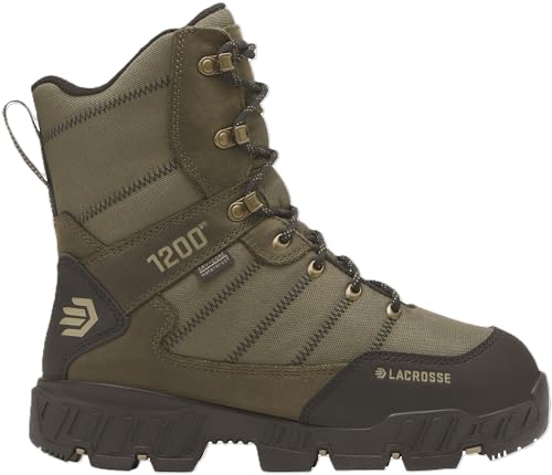 LaCrosse Cold Snap II 8 Inch Women's Waterproof Hunting Boots - Fleece-Lined Warmth for Winter Boots - Dry-Core Protection for Waterproof Footwear - Deep Lug Traction - Olive Night - 8.5 Wide