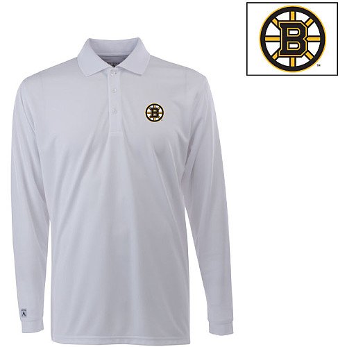 Antigua Boston Bruins Long Sleeve Exceed Polo Shirt